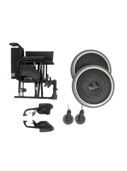 Cadeira de Rodas Dobravel MA3E 44cm Preto Ortomobil