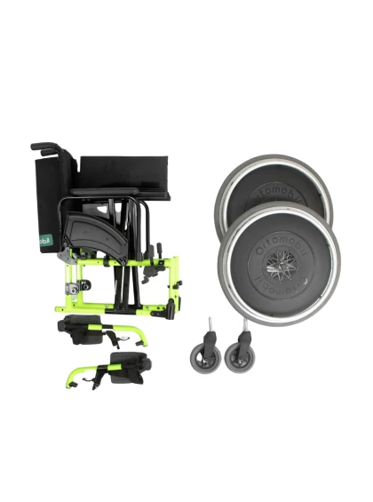 Cadeira de Rodas Dobravel MA3E 42cm Verde Fluor Ortomobil