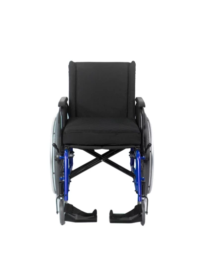 Cadeira de Rodas AVD Alumínio Pés Fixos 40cm Azul Marinho Ortobras