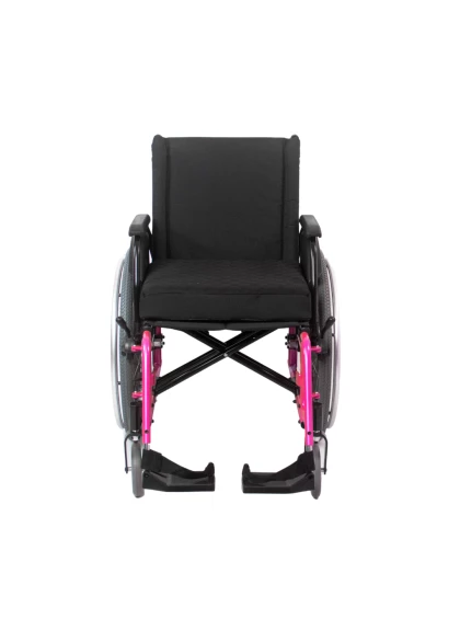 Cadeira de Rodas AVD Alumínio Pés Fixos 38cm Rosa Pink Ortobras
