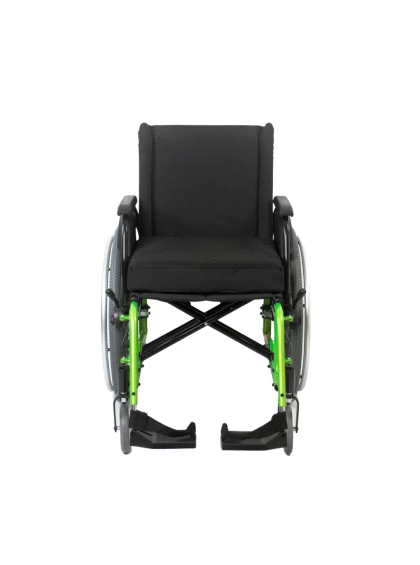 Cadeira de Rodas AVD Alumínio Pés Fixos 44cm Verde Oliva Ortobras