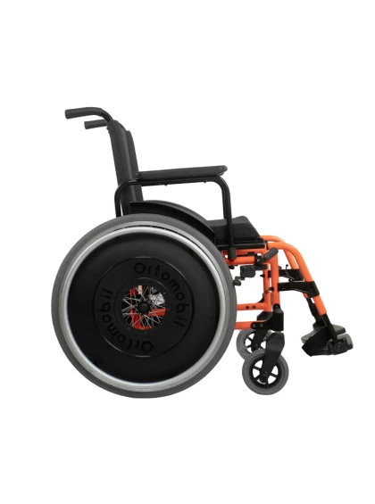 Cadeira de Rodas Dobravel MA3E 40cm Laranja Ortomobil