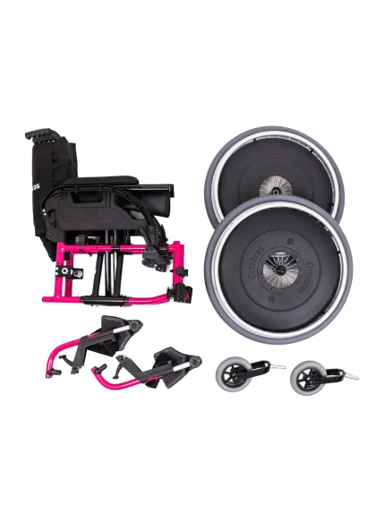 Cadeira de Rodas K3 Alumínio Pés Removíveis 38cm Rosa Ortobras