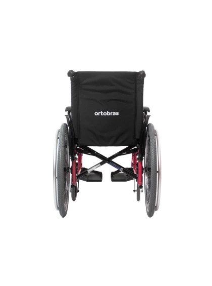Cadeira de Rodas AVD Alumínio Pés Fixos 50cm Vermelho Ortobras