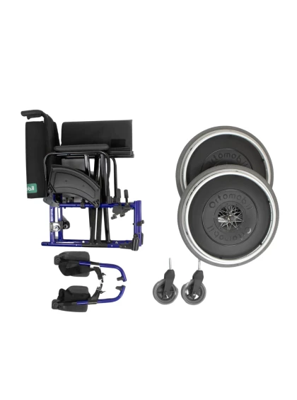 Cadeira de Rodas Dobravel MA3E 42cm Azul Ortomobil