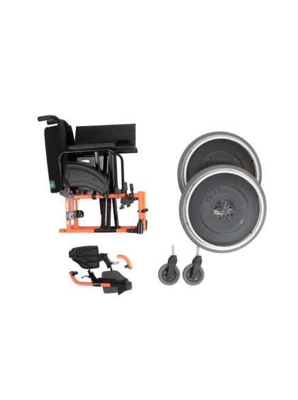 Cadeira de Rodas Dobravel MA3E 40cm Laranja Ortomobil