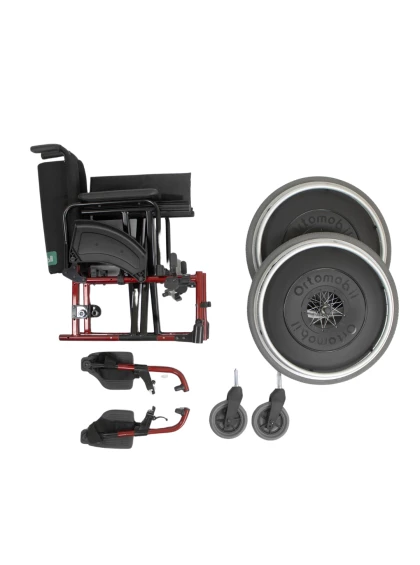 Cadeira de Rodas Dobravel MA3E 42cm Cereja Ortomobil