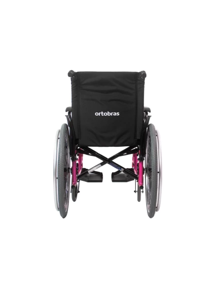 Cadeira de Rodas AVD Alumínio Pés Fixos 38cm Rosa Pink Ortobras