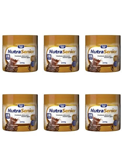 Nutra Senior Adulto 50+ Kit 6 Unidades Complemento Alimentar 400g - Chocolate