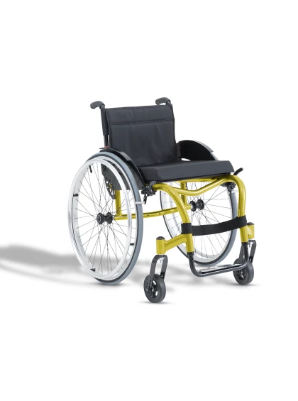 Cadeira de Rodas Monobloco Star Lite 38cm Amarelo Flúor Ortobras