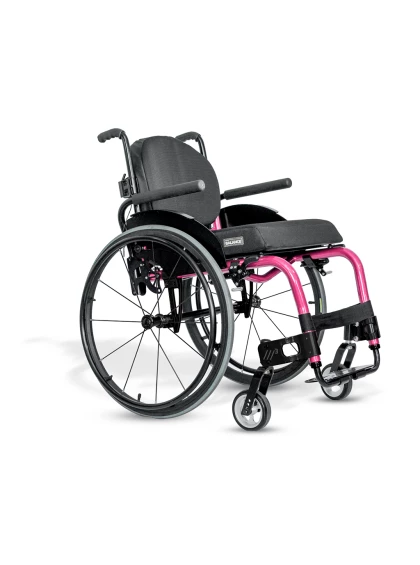 Cadeira de Rodas Monobloco M3 Premium 40cm Rosa Pink Roda Sentinell Preta Pneu Cinza Ortobras