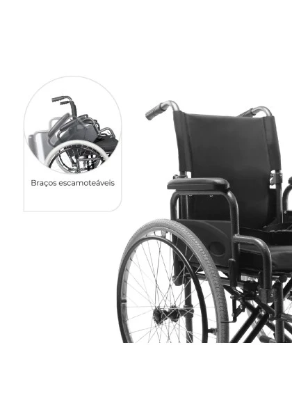 Cadeira de Rodas em Aço Carbono Dobrável D400 44cm Dellamed