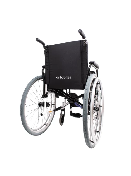 Cadeira de Rodas K2 Alumínio Pés Eleváveis 44cm Branco Ortobras