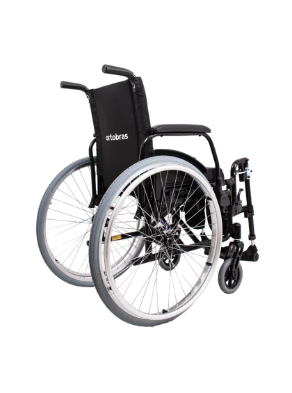 Cadeira de Rodas K2 Alumínio Pés Eleváveis 44cm Preto Ortobras
