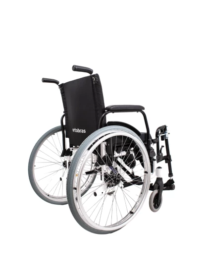 Cadeira de Rodas K2 Alumínio Pés Eleváveis 44cm Branco Ortobras