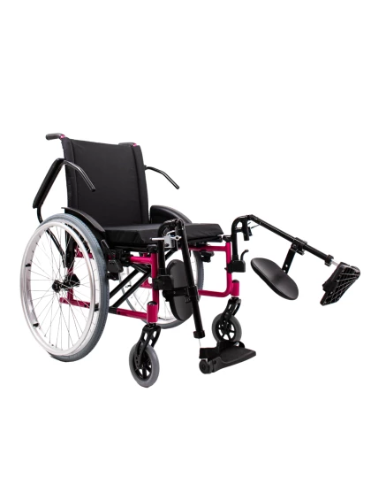 Cadeira de Rodas K2 Alumínio Pés Eleváveis Rosa Pink Ortobras