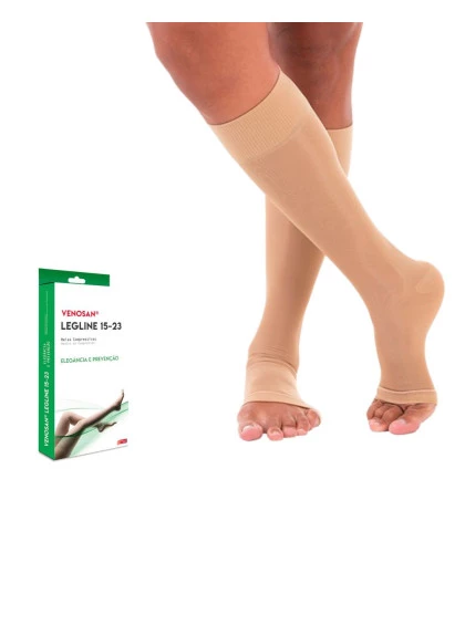 Meia de Compressão Legline 15-23 mmHg 3/4 G Venosan + E-book