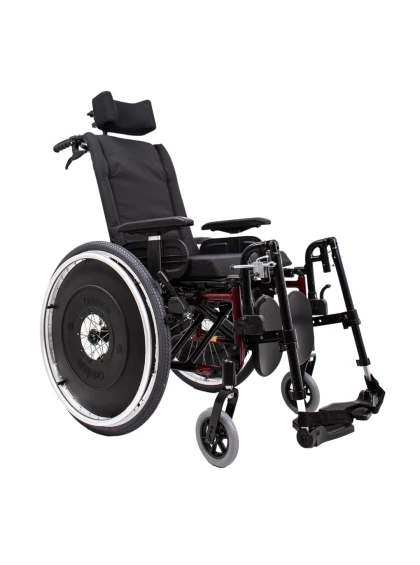 Cadeira de Rodas AVD Alumínio Reclinável 42cm Vermelho Perolizado Ortobras