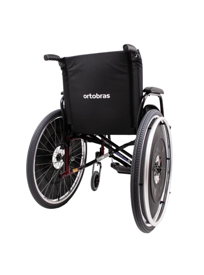 Cadeira de Rodas AVD Alumínio Pés Fixos 44cm Vermelho Perolizado