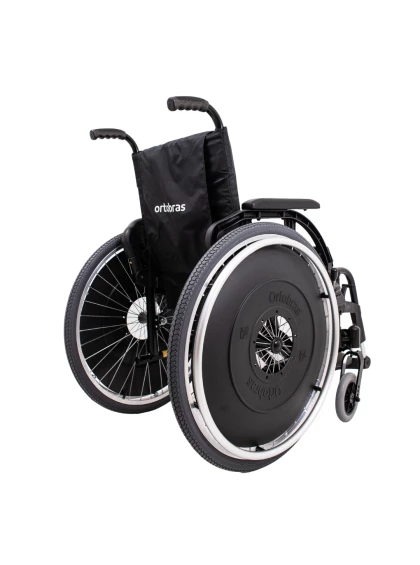 Cadeira de Rodas K3 Alumínio Pés Removíveis 38cm Preto Ortobras
