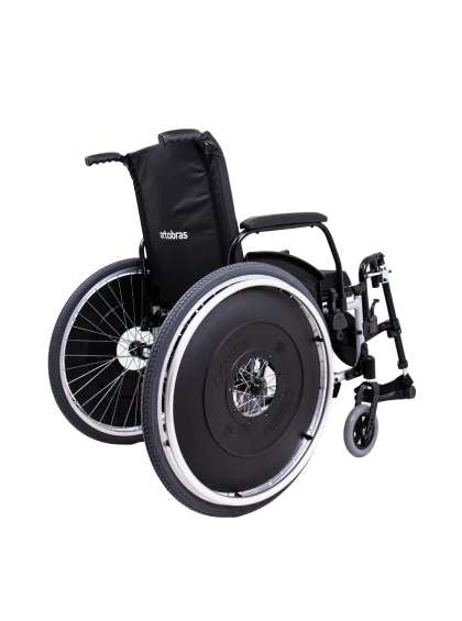 Cadeira de Rodas AVD Alumínio x Duplo Pés Eleváveis 46cm Prata Ortobras