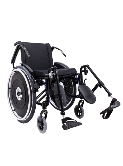 Cadeira de Rodas AVD Alumínio x Duplo Pés Eleváveis 44cm Azul Glacial Ortobras