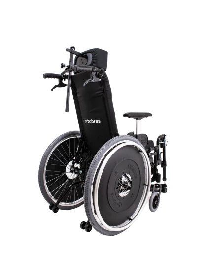 Cadeira de Rodas AVD Alumínio Reclinável 46cm Preta Ortobras