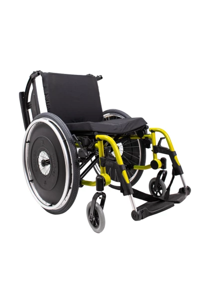 Cadeira de Rodas K3 Alumínio Pés Eleváveis 50cm Amarelo Fluor Ortobras