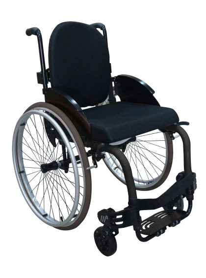 Cadeira de Rodas Monobloco M3 40cm Grafite com Pneus Cinza Ortobras