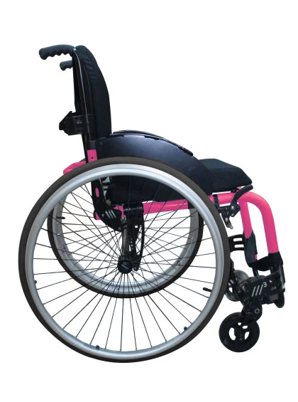 Cadeira de Rodas Monobloco M3 40cm Rosa Pink com Pneus Cinza Ortobras