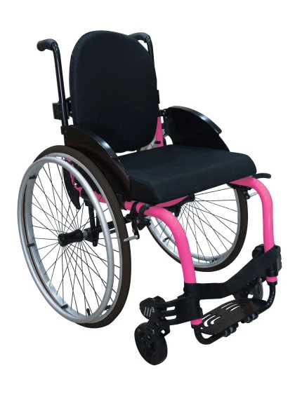 Cadeira de Rodas Monobloco M3 40cm Rosa Pink com Pneus Cinza Ortobras