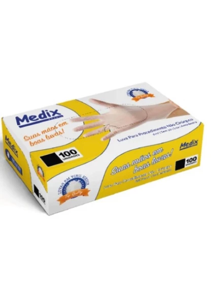 Luva de Procedimento Vinil Sem M Po Medix