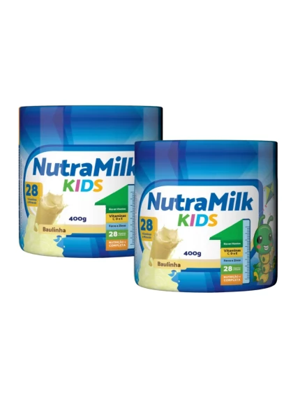 Nutra Milk Kids Kit 2 Unidades Complemento Alimentar Infantil 400g - Baunilha