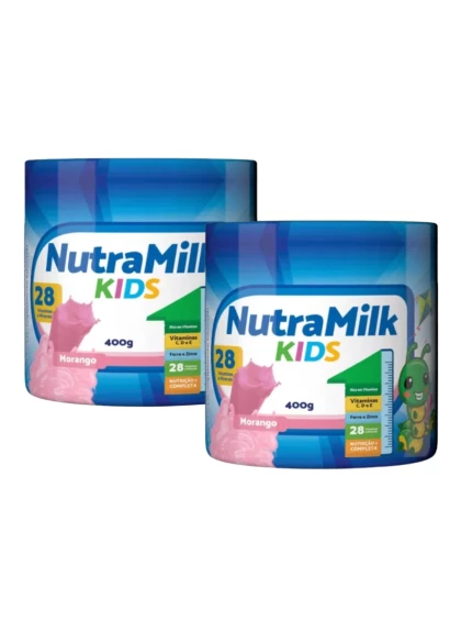 Nutra Milk Kids Kit 2 Unidades Complemento Alimentar Infantil 400g - Morango