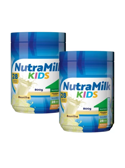 Nutra Milk Kids Kit 2 Unidades Complemento Alimentar Infantil 800g - Baunilha