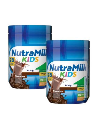 Nutra Milk Kids Kit 2 Unidades Complemento Alimentar Infantil 800g - Chocolate