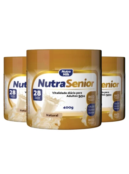 Nutra Senior Adulto 50+ Kit 3 Unidades Complemento Alimentar 400g - Sem Sabor 