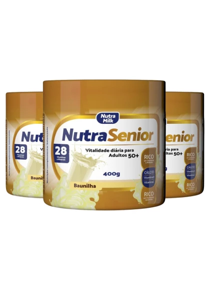 Nutra Senior Adulto 50+ Kit 3 Unidades Complemento Alimentar 400g - Baunilha