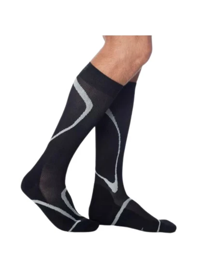 Meia de Compressão Para Corrida 3/4 Sigvaris Performance 20-30 mmHg M2 Preta