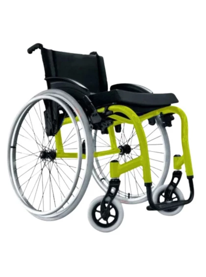 Cadeira de Rodas Monobloco Star Lite 42cm Amarelo Flúor Ortobras 