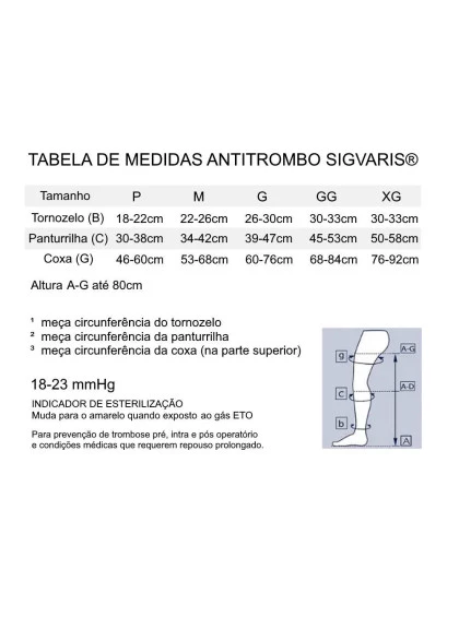 Meia de Compressão 7/8 Sigvaris Antitrombo 18-23 mmHg GG