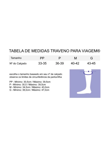 Meia de Compressão Para Viagem 3/4 Sigvaris Traveno Preto G