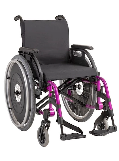 Cadeira de Rodas K3 Alumínio Pés Removíveis 42cm Rosa Pink Ortobras
