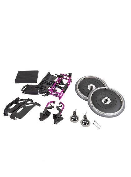 Cadeira de Rodas K3 Alumínio Pés Removíveis 42cm Rosa Pink Ortobras