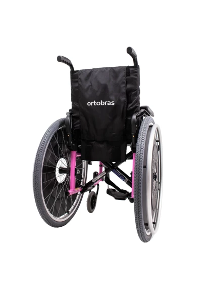 Cadeira de Rodas K3 Alumínio Pés Removíveis 38cm Rosa Ortobras