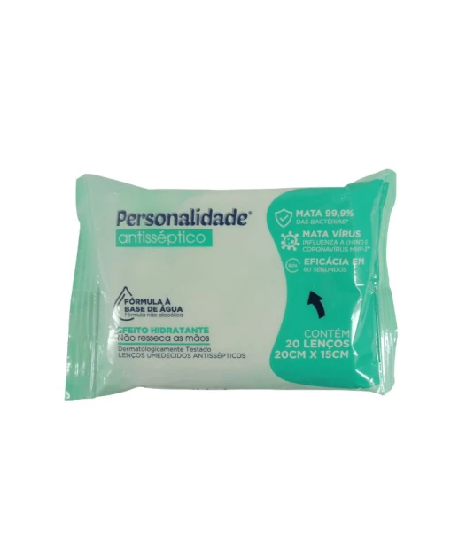 Lenço Umedecido Personalidade Antisséptico C/20 lenços
