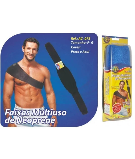 Faixa Multiuso Neoprene Preta Ortho Pauher