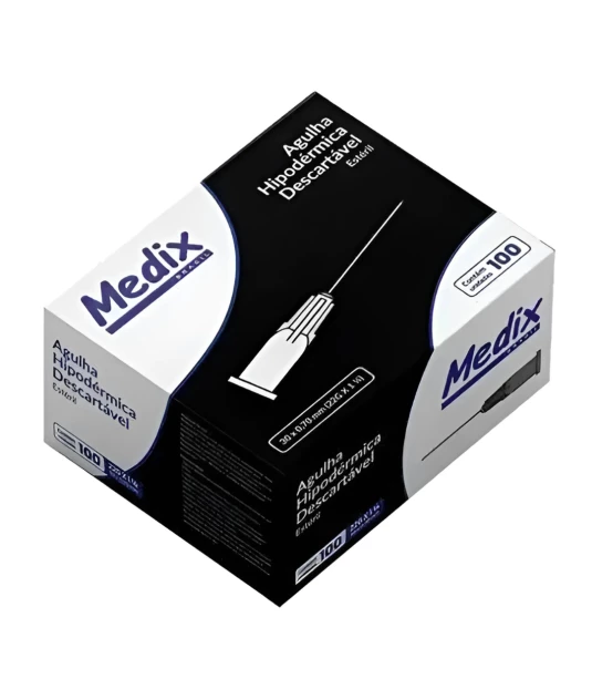Agulha Hipodérmica Medix 22G 1 1/4" (0,70x30mm) – Caixa com 100 Unidades Estéreis