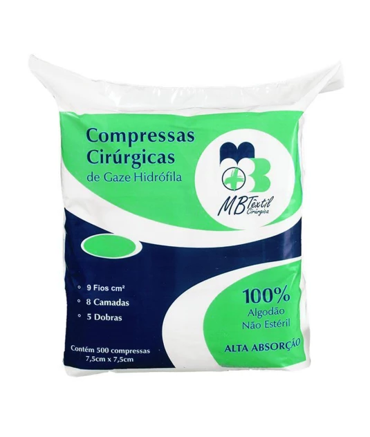 Compressa de Gaze 7.5x7.5 com 500 09 Fios