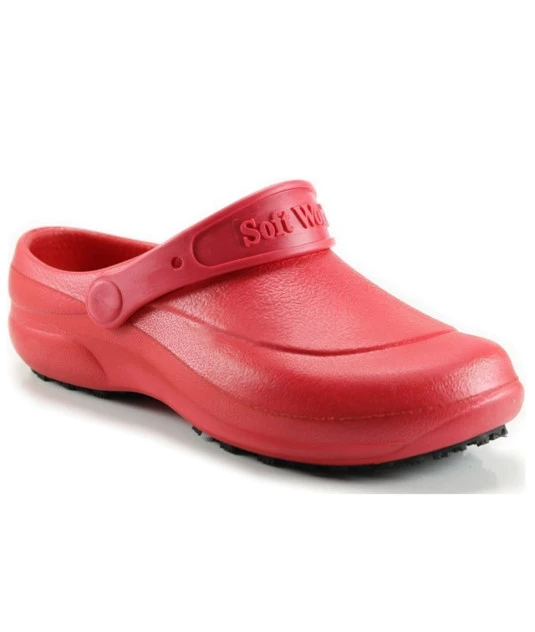 Crocs em E.V.A Antiderrapante Vermelho Soft Works